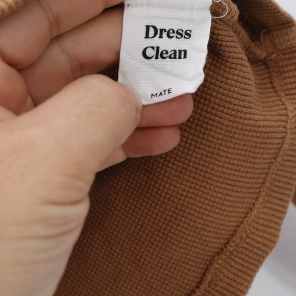 MATE the Label Cropped Thermal Top Womens XS Waffle Knit Long Sleeve Crew crop - Picture 4 of 9